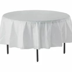Genuine Joe Plastic Round Tablecovers, 84