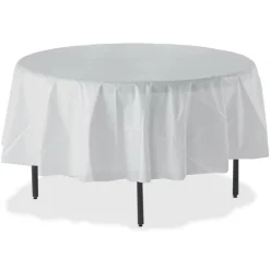 Genuine Joe Plastic Round Tablecovers, 84