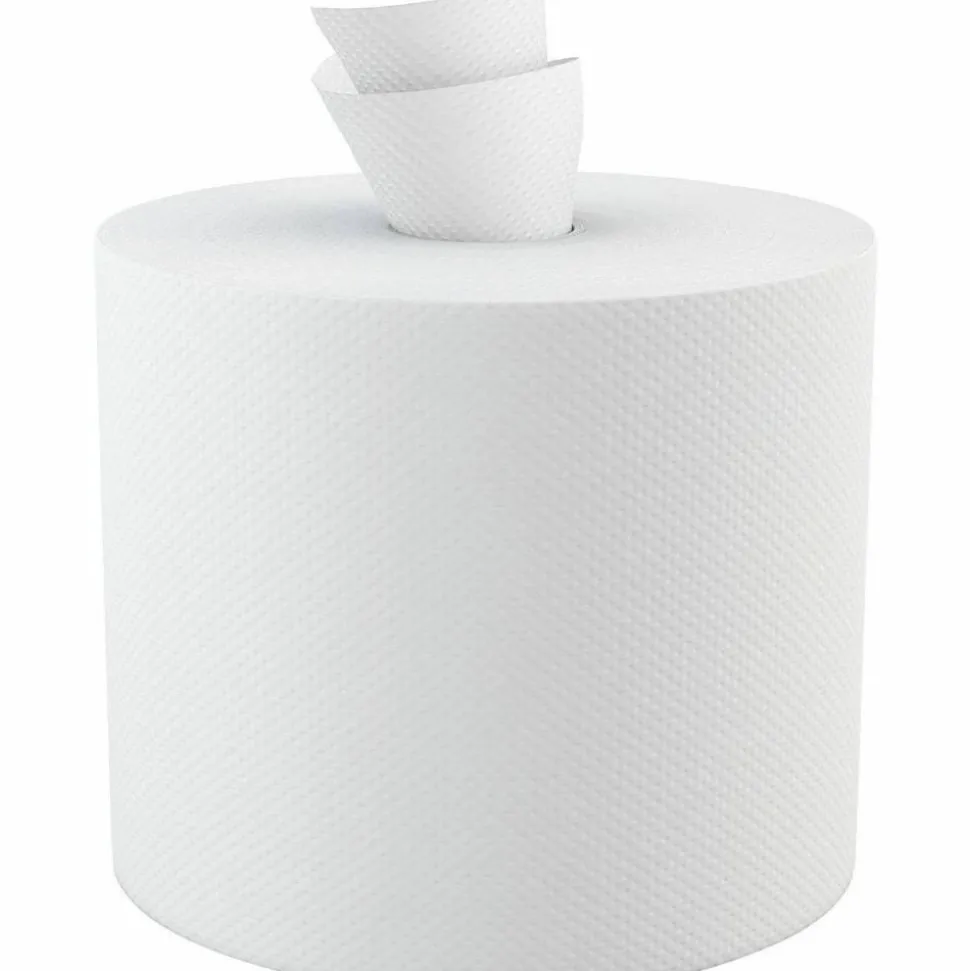 Genuine Joe 2-Ply Centerpull Paper Towels, 100% Recycled, 600 Sheets Per Roll, Pack Of 6 Rolls