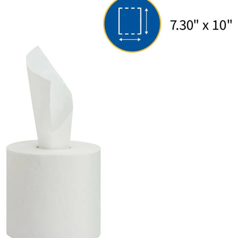 Genuine Joe 2-Ply Centerpull Paper Towels, 100% Recycled, 600 Sheets Per Roll, Pack Of 6 Rolls