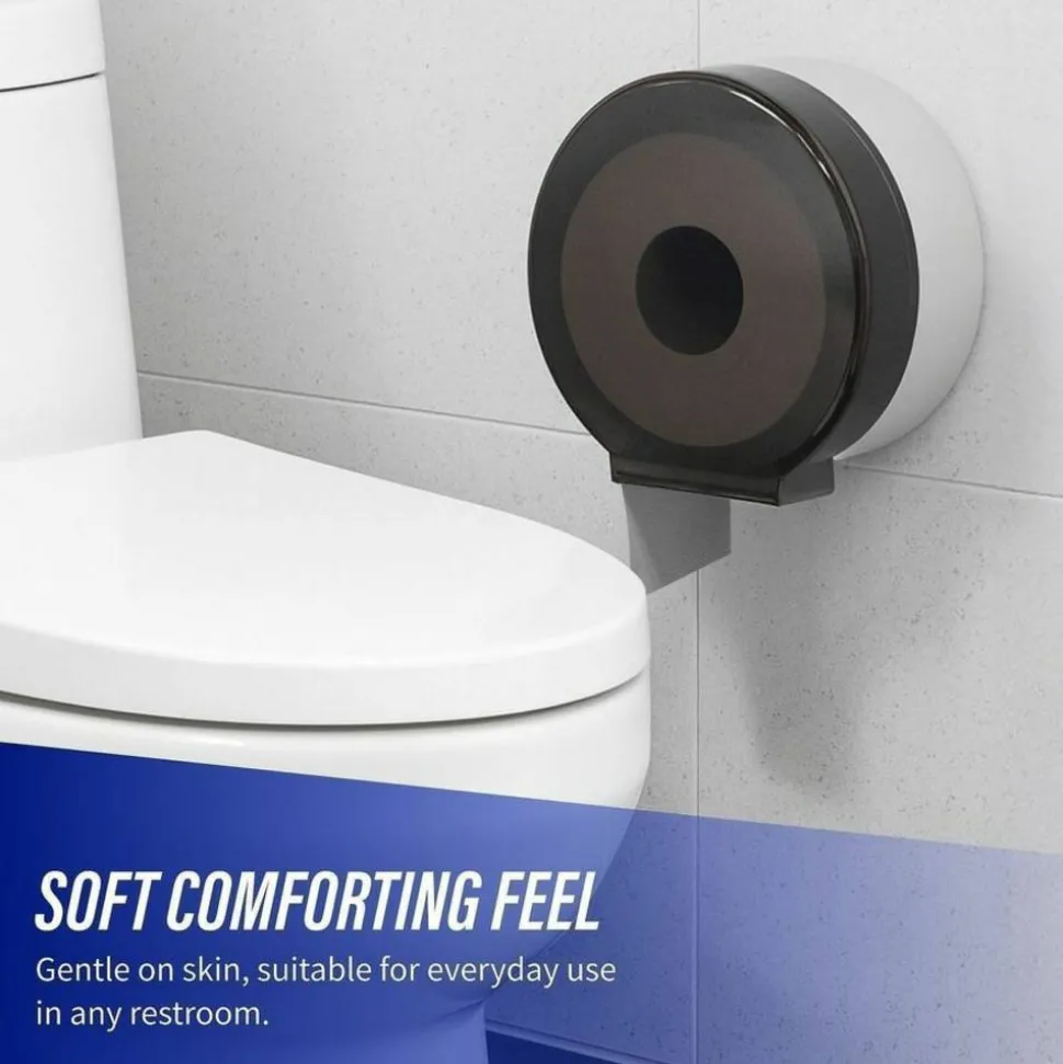 Genuine Joe 2-ply Jumbo Roll Dispenser Bath Tissue - 2 Ply - 3.30" Width x 650 ft Length - 3 19/64" Core - White - 12 / Carton