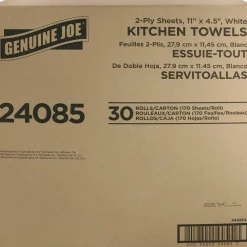Genuine Joe 2-Ply Kitchen Paper Towels, 100% Recycled, 85 Sheets Per Roll, Pack Of 30 Rolls
