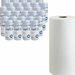 Genuine Joe 2-Ply Kitchen Paper Towels, 100% Recycled, 85 Sheets Per Roll, Pack Of 30 Rolls
