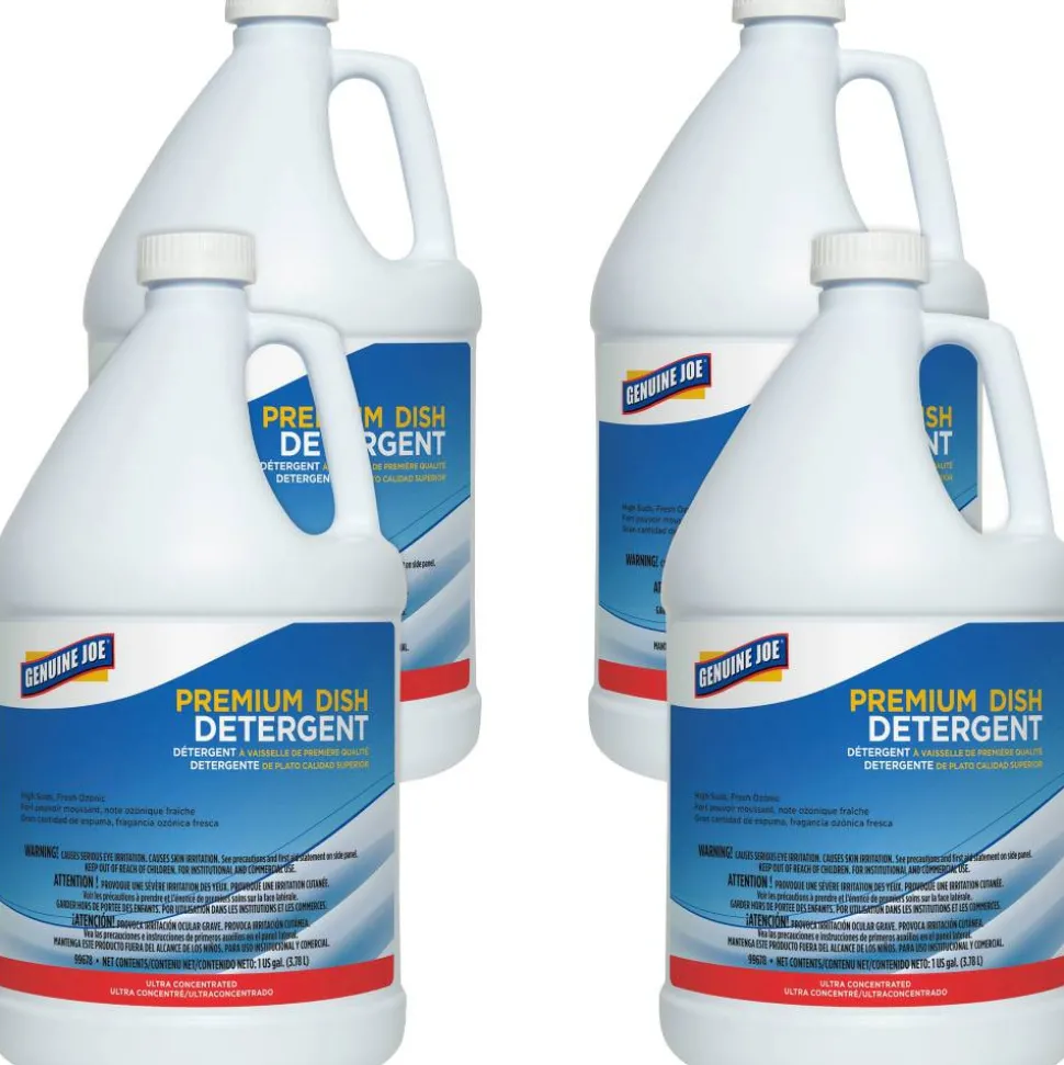 Genuine Joe Premium Dish Detergent - Concentrate Liquid - 128 fl oz (4 quart) - 4 / Carton - Blue