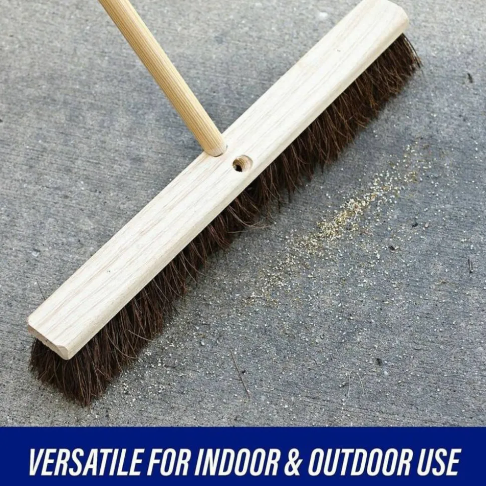 Genuine Joe 24" Push Broomhead - Brown - Lacquered Wood24" Length - 1 Each