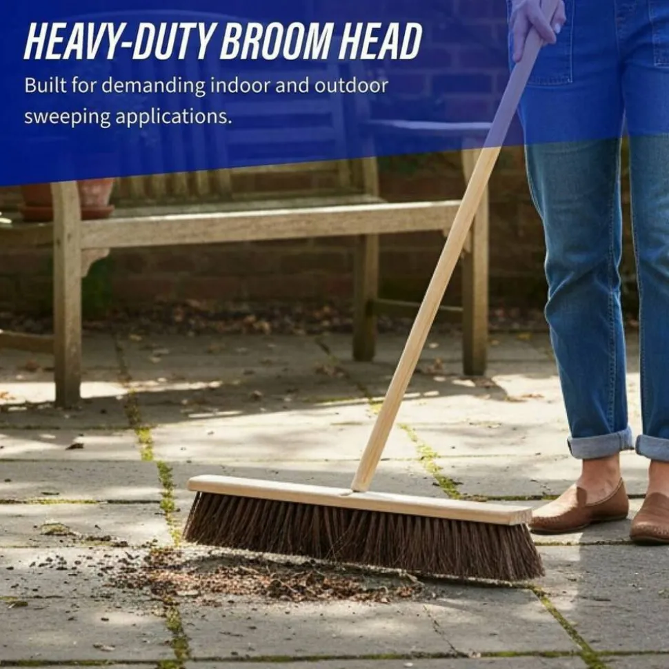 Genuine Joe 24" Push Broomhead - Brown - Lacquered Wood24" Length - 1 Each