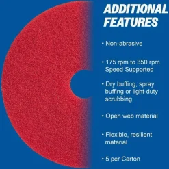 Genuine Joe Red Buffing Floor Pad - 20