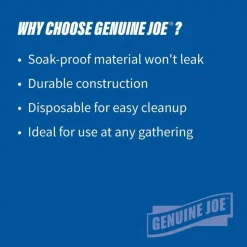 Genuine Joe Round Paper Plates, 8-5/8", Multicolor, Pack of 125 Plates.