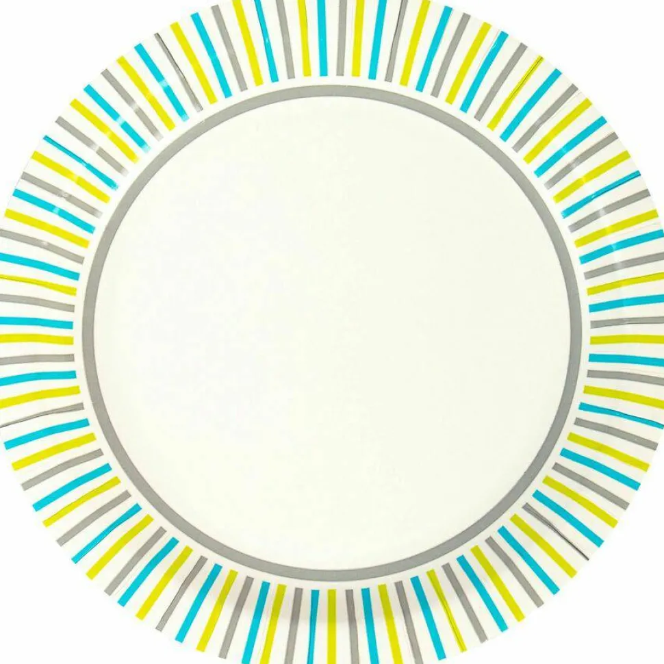 Genuine Joe Round Paper Plates, 8-5/8", Multicolor, Pack of 125 Plates.
