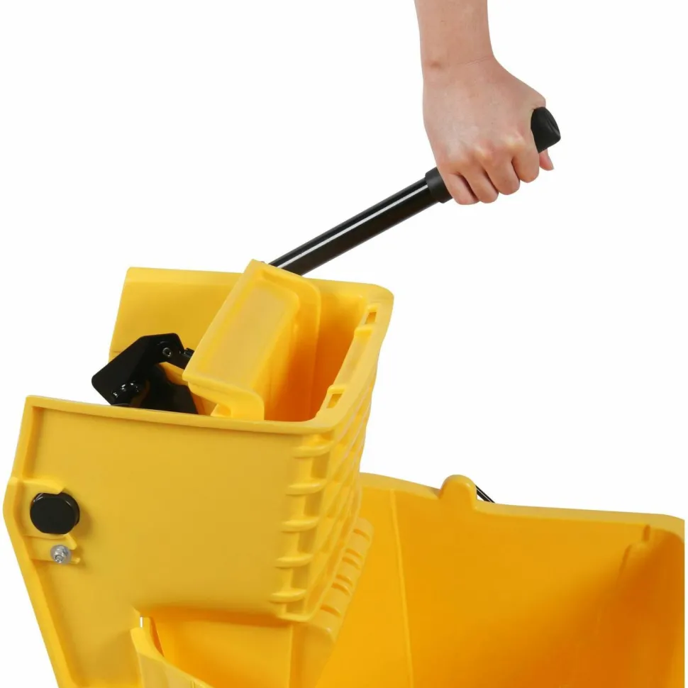 Genuine Joe Sidepress Bucket/Wringer Combo, 21"H x 16"W x 14"D, Yellow