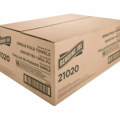 Genuine Joe Single-Fold 1-Ply Paper Towels, Natural, Pack Of 4000 Sheets