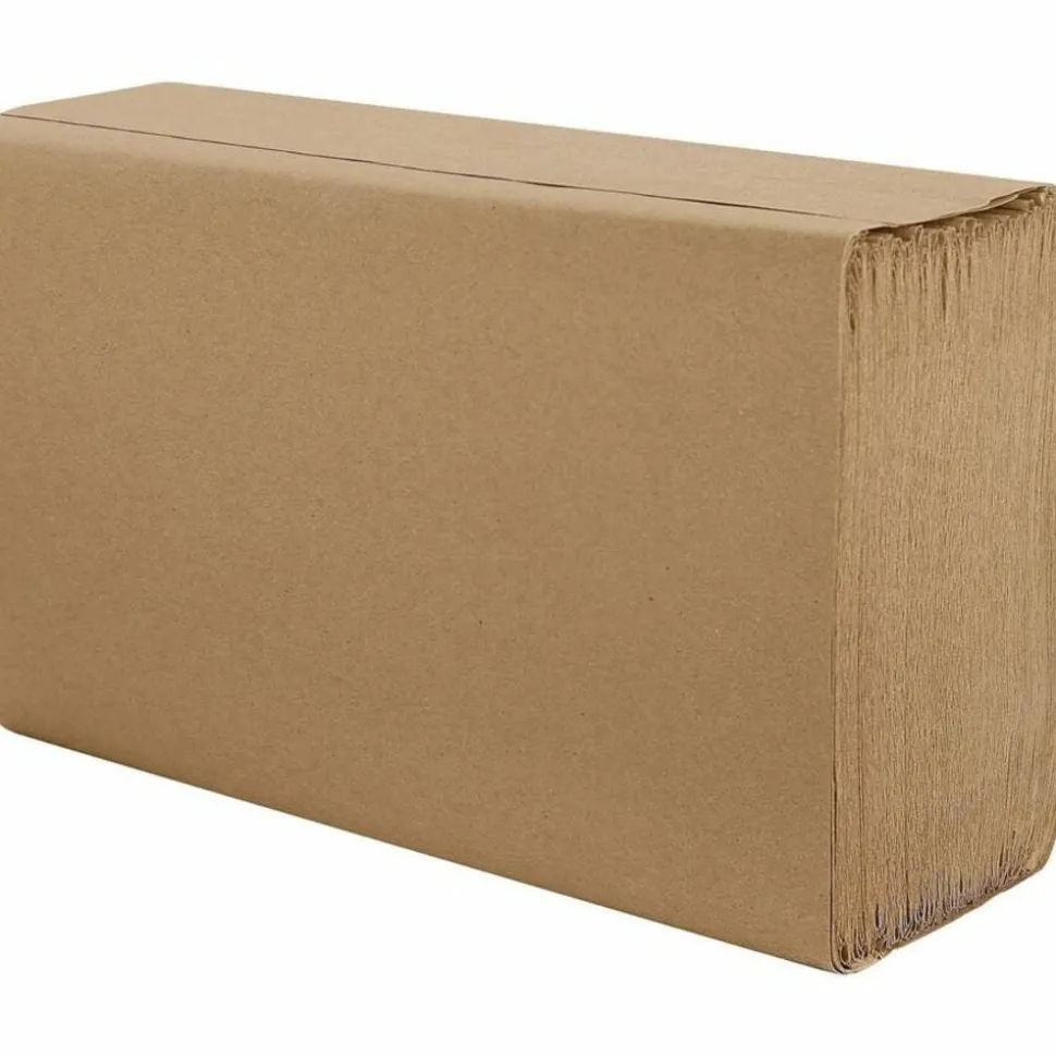 Genuine Joe Single-Fold 1-Ply Paper Towels, Natural, Pack Of 4000 Sheets