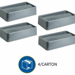 Genuine Joe Space-Saving Container Swing Lid - Rectangular - Gray - 1 Each