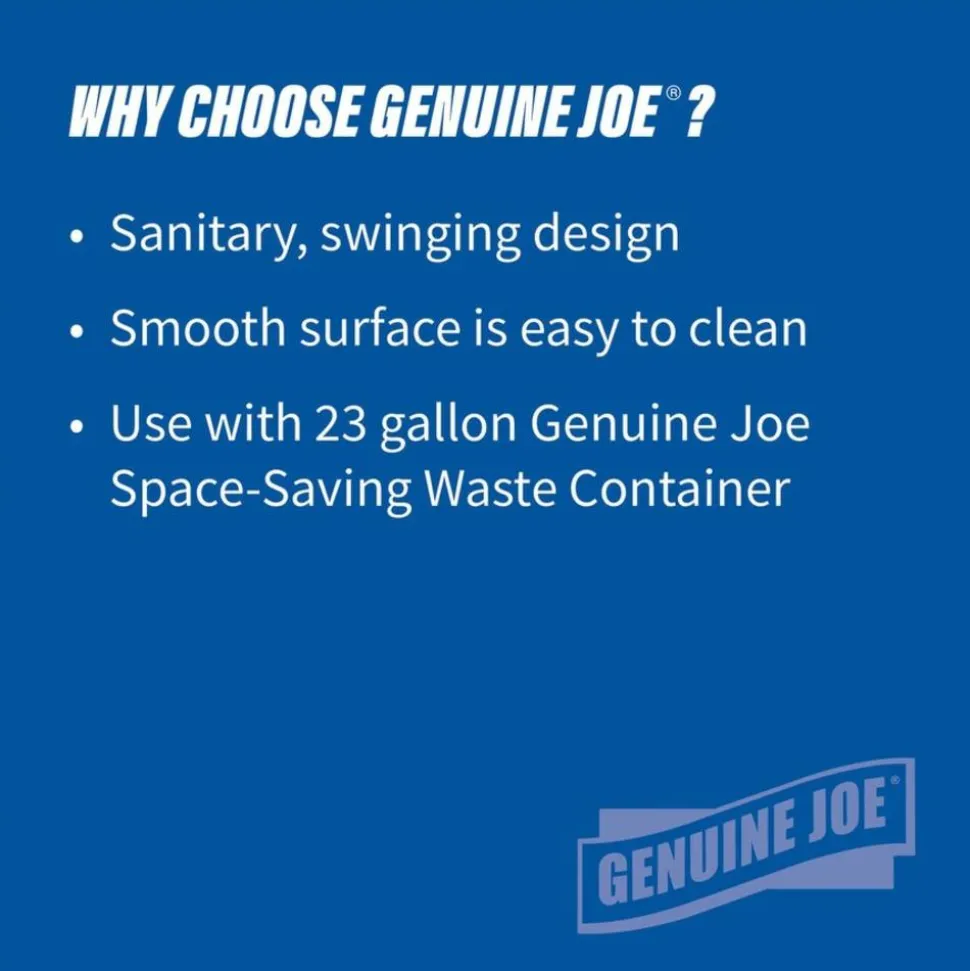 Genuine Joe Space-Saving Container Swing Lid - Rectangular - Gray - 1 Each
