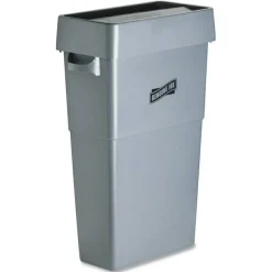 Genuine Joe Space-Saving Container Swing Lid - Rectangular - Gray - 1 Each