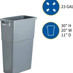 Genuine Joe Space-Saving Waste Container, 23 Gallons, 30