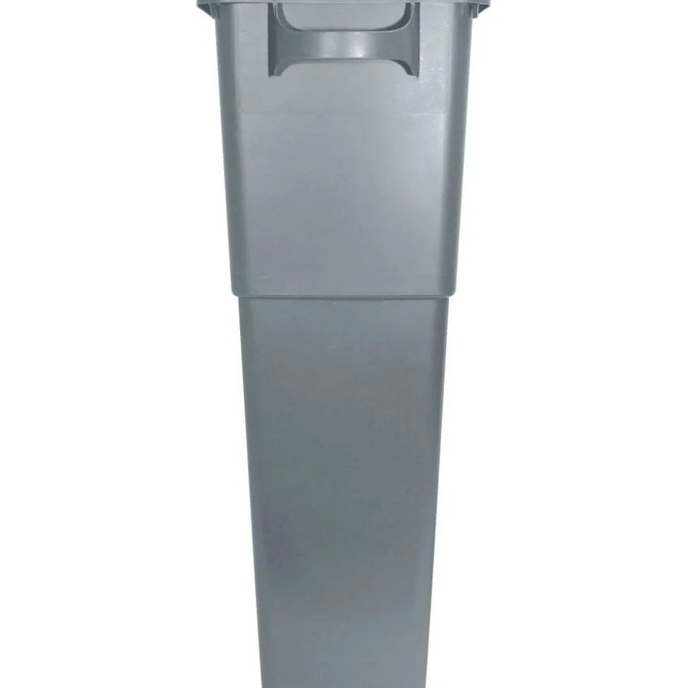 Genuine Joe Space-Saving Waste Container, 23 Gallons, 30" x 16 3/4" x 9 1/2", Gray