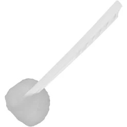 Genuine Joe Toilet Bowl Mop - 4.50" Head - 12" Plastic Handle - Acid Resistant, Durable, Long Lasting, Lightweight, Fatigue-free - White - 100/Carton