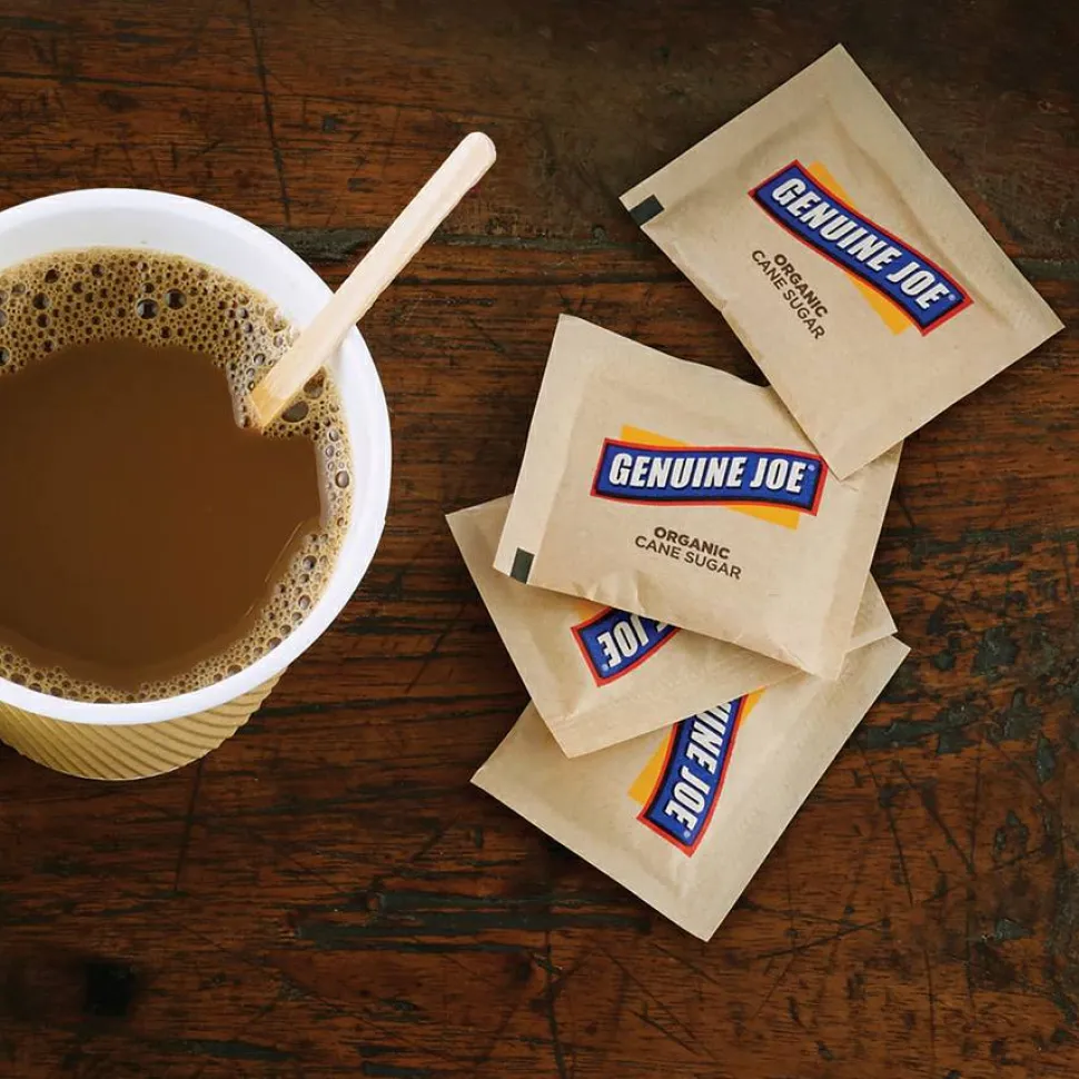Genuine Joe Turbinado Natural Cane Sugar Packets