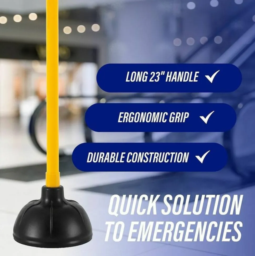 Genuine Joe Value Plus Plunger, 23" x 5 3/4", Yellow