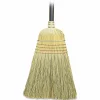 Genuine Joe Warehouse Broom - Corn Fiber Bristle - 38" Handle Length - 57" Overall Length - Lacquered Wood Handle - 6 / Carton - Natural