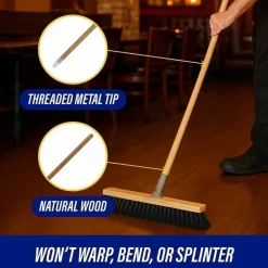 Genuine Joe Wood Handle with Threaded Metal Tip
