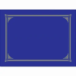 Geographics Award Certificate Gold Design Covers, Letter Size (8 1/2" x 11"), 30% Recycled, Metallic Blue, Pack Of 6