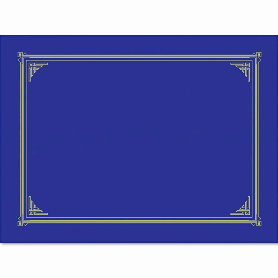 Geographics Award Certificate Gold Design Covers, Letter Size (8 1/2" x 11"), 30% Recycled, Metallic Blue, Pack Of 6
