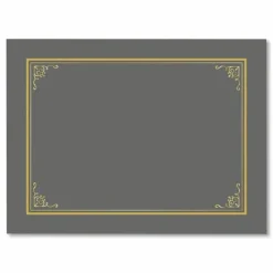 Geographics Award Certificate Gold Design Covers, Letter Size (8 1/2" x 11"), Metallic Gray, Pack Of 6