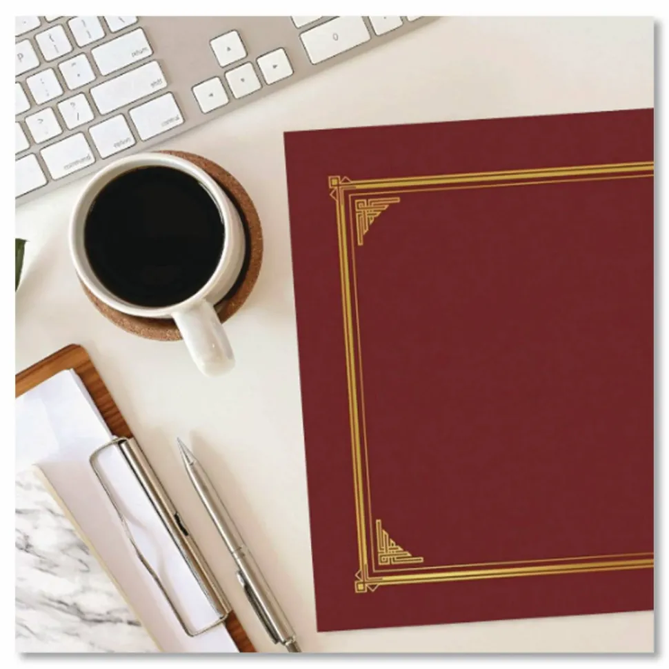 Geographics Document Covers, 9 3/4" x 12 1/2", Burgundy, Pack Of 6