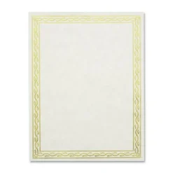 Geographics Foil Stamped Award Certificates, 8.5 x 11, Gold Serpentine with White Border, 12/Pack