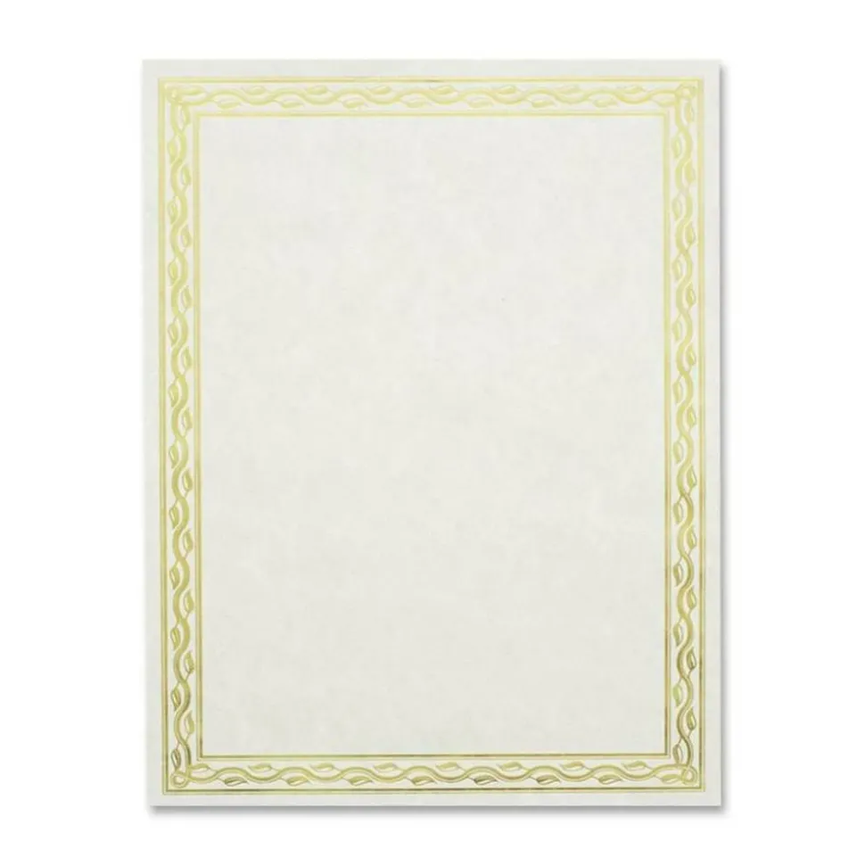 Geographics Foil Stamped Award Certificates, 8.5 x 11, Gold Serpentine with White Border, 12/Pack