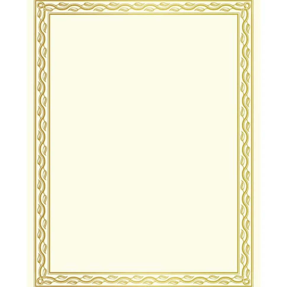 Geographics Foil Stamped Award Certificates, 8.5 x 11, Gold Serpentine with White Border, 12/Pack