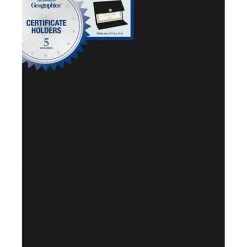 Geographics Recycled Certificate Holder - Black - 30% Recycled - 5 / Pack