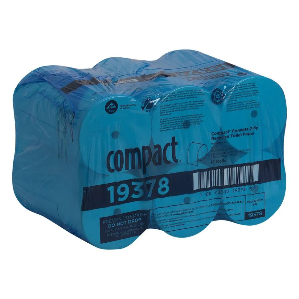 Georgia-Pacific Coreless 2-Ply Toilet Paper, 1500 Sheets Per Roll, 18 Rolls Per Pack
