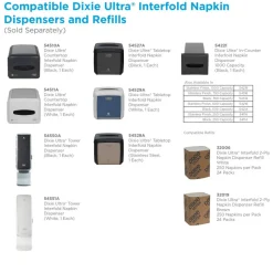 Georgia-Pacific Dixie Ultra 2-Ply Interfold Napkin Dispenser Refills, 6 1/2