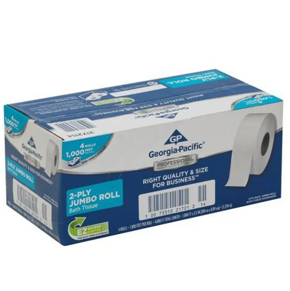 Georgia-Pacific PRO Convenience Pack Jumbo Jr. Roll 2-Ply Toilet Paper, 1000' Per Roll, Pack Of 4 Rolls
