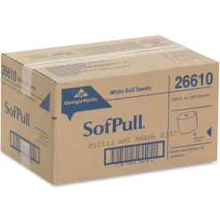 Georgia Pacific Professional SofPull Hardwound Paper Towel Roll, Nonperforated, 1-Ply, 9