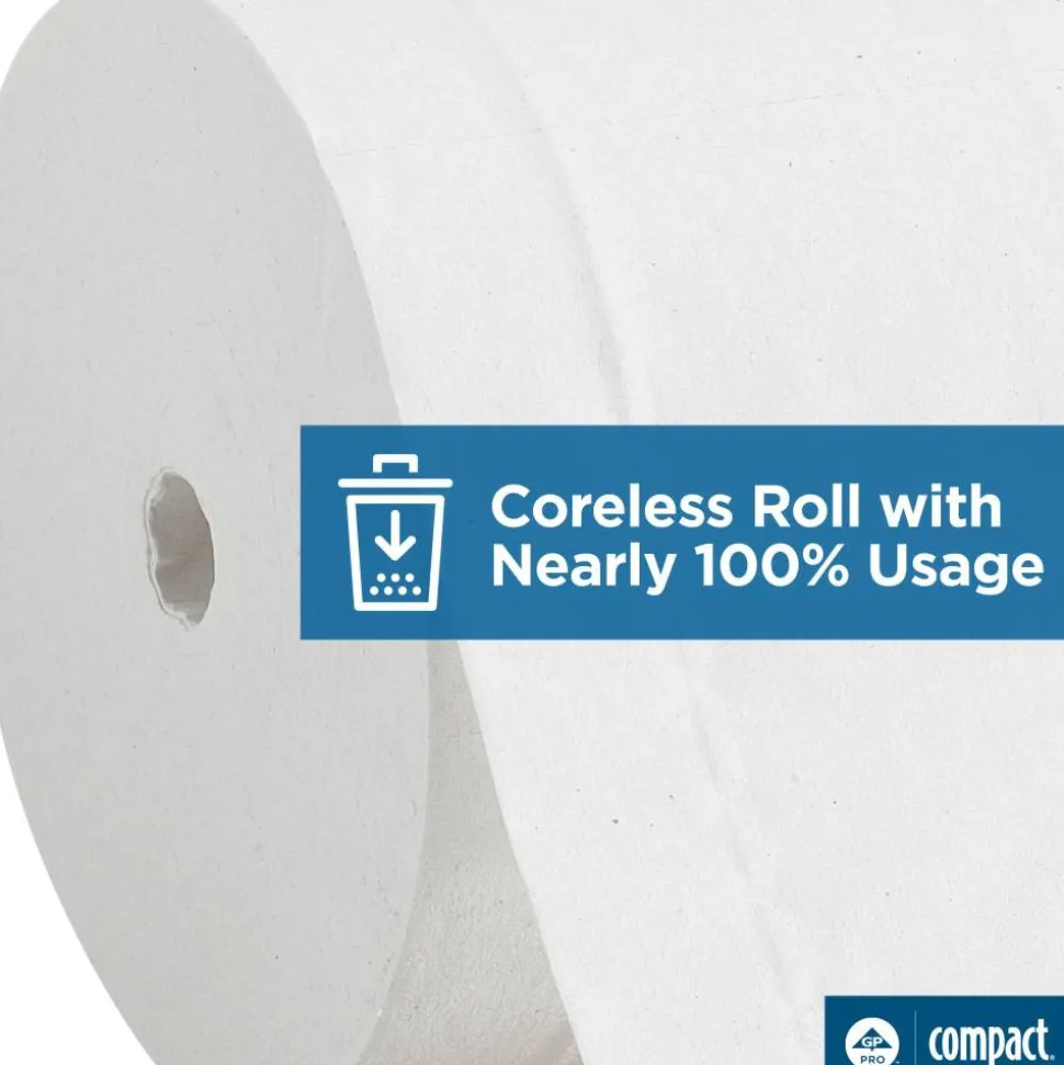Georgia Pacific Professional Compact Coreless Bath Tissue, Septic Safe, 2-Ply, White, 750 Sheets/Roll, 36 Rolls/Carton