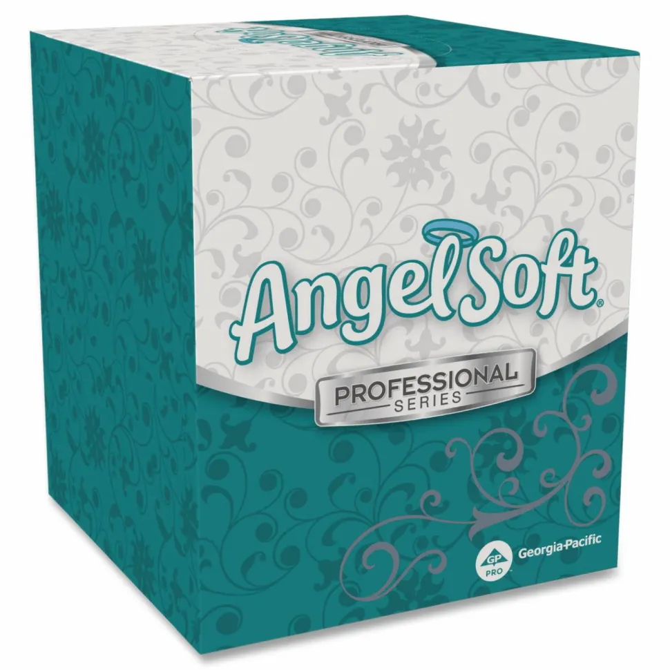 Georgia Pacific Professional Angel Soft ps Premium Facial Tissue, Cube Box, 2-Ply, White, 96 Sheets/Box
