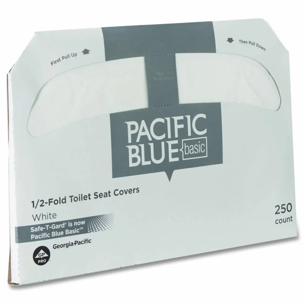 Georgia Pacific Professional Safe-T-Gard Half-Fold Toilet Seat Covers, 14.5 x 17, White, 250/Pack, 20 Packs/Carton