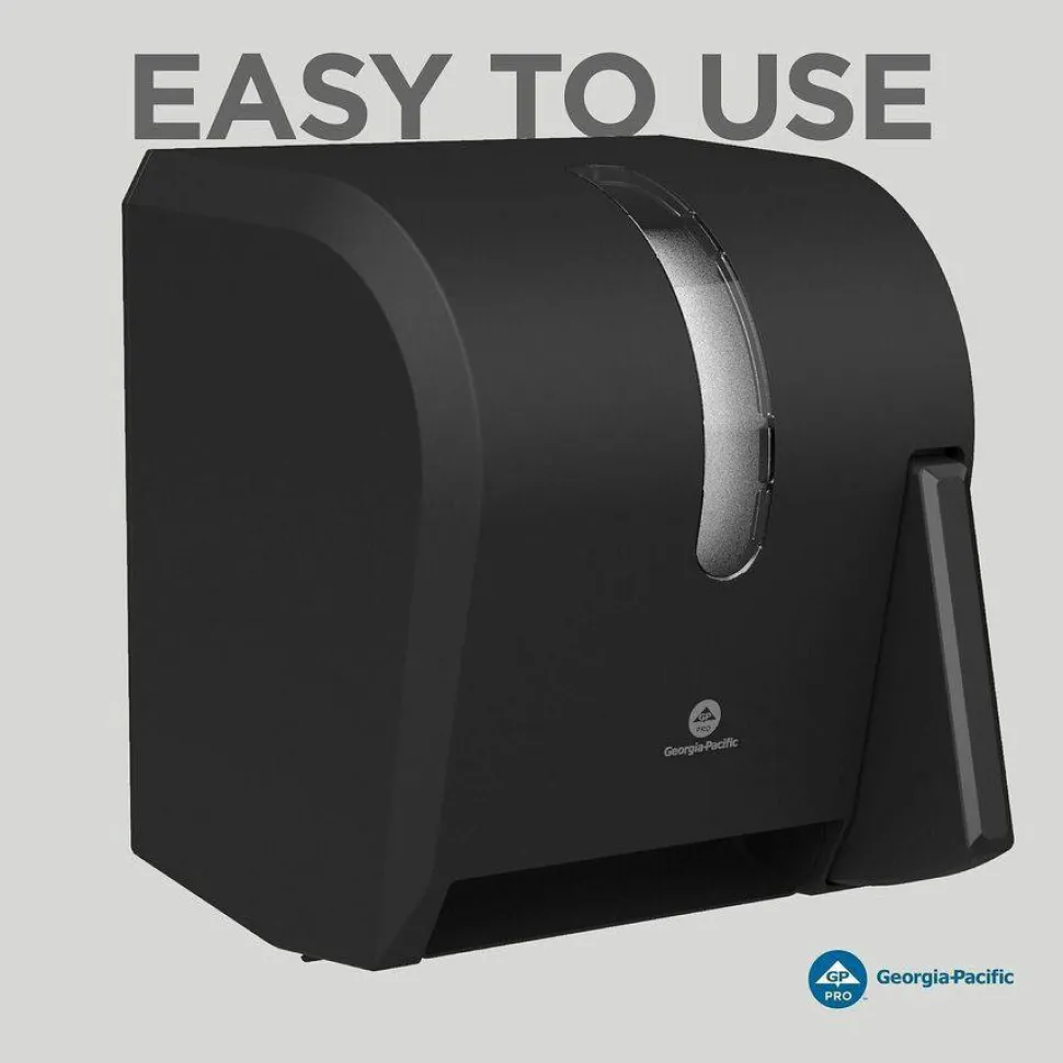 Georgia Pacific Professional Hygienic Push-Paddle Roll Towel Dispenser, 13 x 10 x 14.4, Black