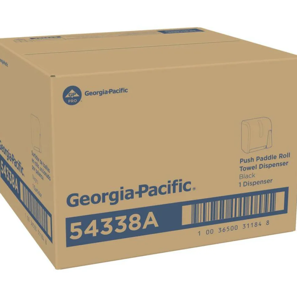 Georgia Pacific Professional Hygienic Push-Paddle Roll Towel Dispenser, 13 x 10 x 14.4, Black