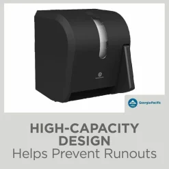 Georgia Pacific Professional Hygienic Push-Paddle Roll Towel Dispenser, 13 x 10 x 14.4, Black