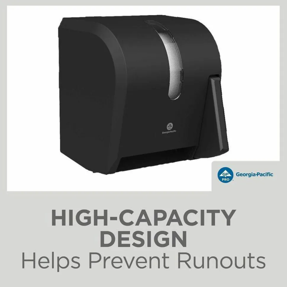 Georgia Pacific Professional Hygienic Push-Paddle Roll Towel Dispenser, 13 x 10 x 14.4, Black