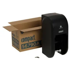 Georgia Pacific Professional Compact Vertical Double Roll Coreless Tissue Dispenser, 14.06 x 6.69 x 8.19, Black