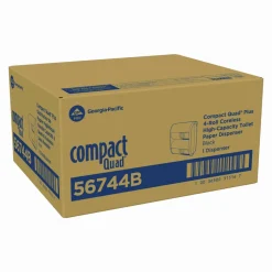 Georgia Pacific Professional Compact Quad Vertical Four Roll Coreless Tissue Dispenser, 12.31 x 14.81 x 7.86, Black