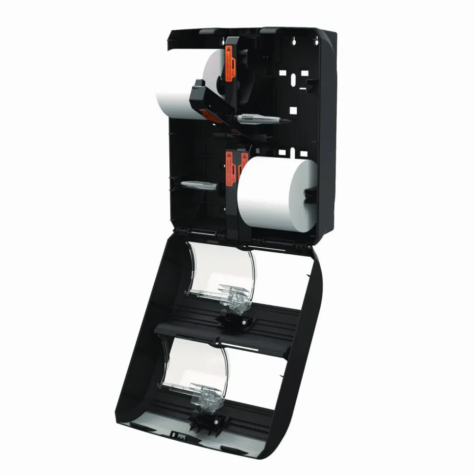 Georgia Pacific Professional Compact Quad Vertical Four Roll Coreless Tissue Dispenser, 12.31 x 14.81 x 7.86, Black