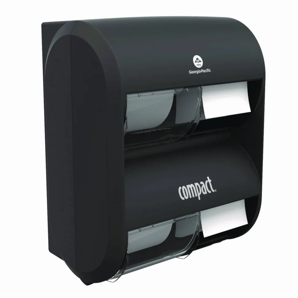 Georgia Pacific Professional Compact Quad Vertical Four Roll Coreless Tissue Dispenser, 12.31 x 14.81 x 7.86, Black