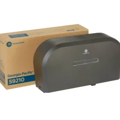 Georgia Pacific Professional Jumbo Jr. Bathroom Tissue Dispenser, Double Roll, 22.1 x 4.8 x 12.1, Black